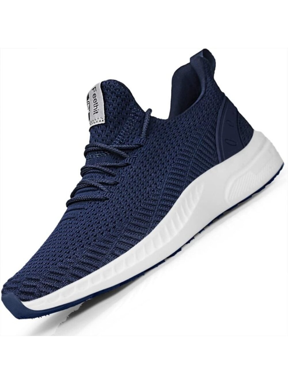 👑Men's Dark Blue Mesh Pull on Comfortable Lace Up Breathable Fashion Shoes